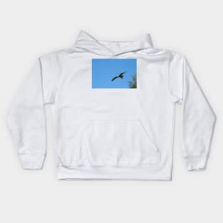 Black Kite In Flight Kids Hoodie